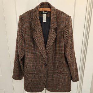 Vintage 1990's Sag Harbor Women's Hound's-tooth Blazer SZ 16W